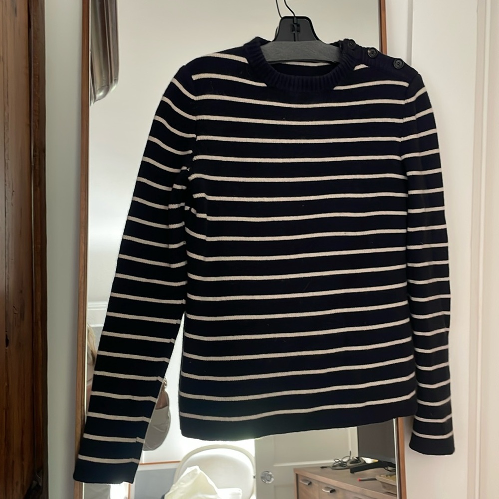 CÉLINE Striped Cashmere Sweater Large